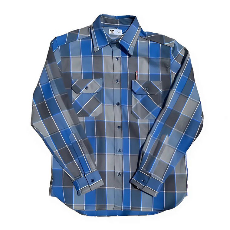 Clampdown  BLU GRY Heavy Plaid Flannel