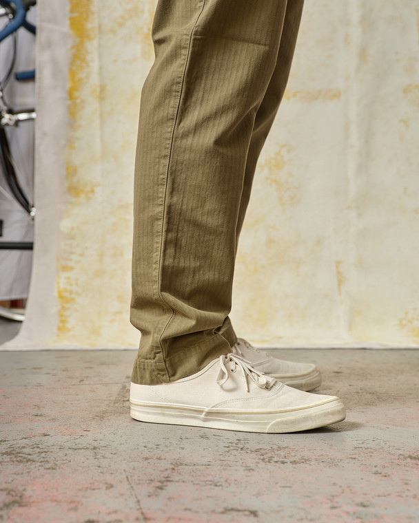 GHURKA PANT Olive Herringbone - Tellason.com