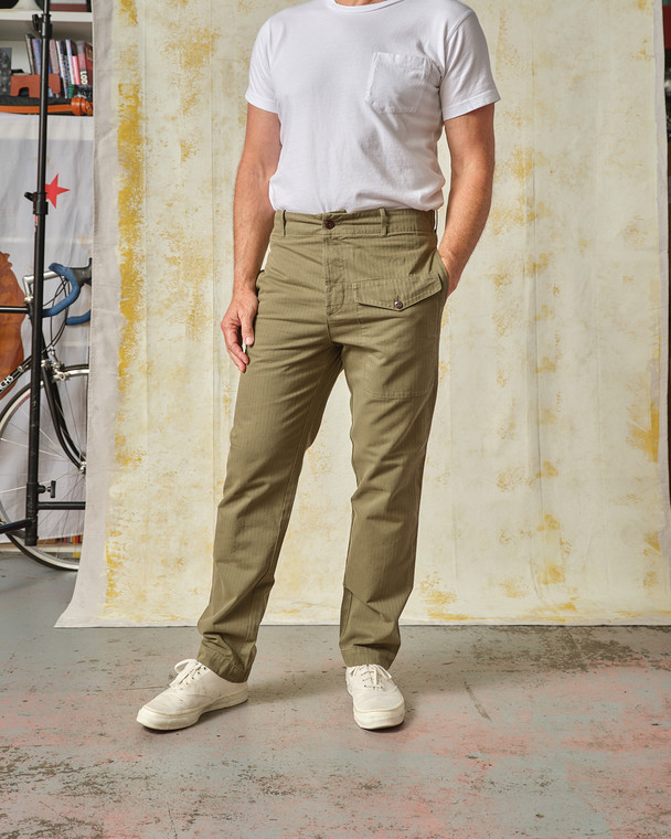 Ghurka Pant - Olive Herringbone