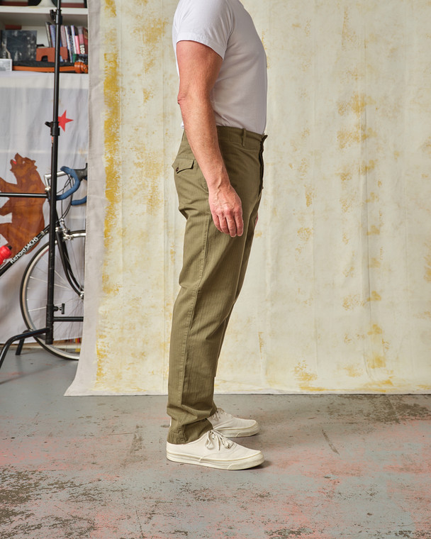 パンツ goar.archive straight oil pants GHURKA PANT Olive Herringbone - Tellason.com