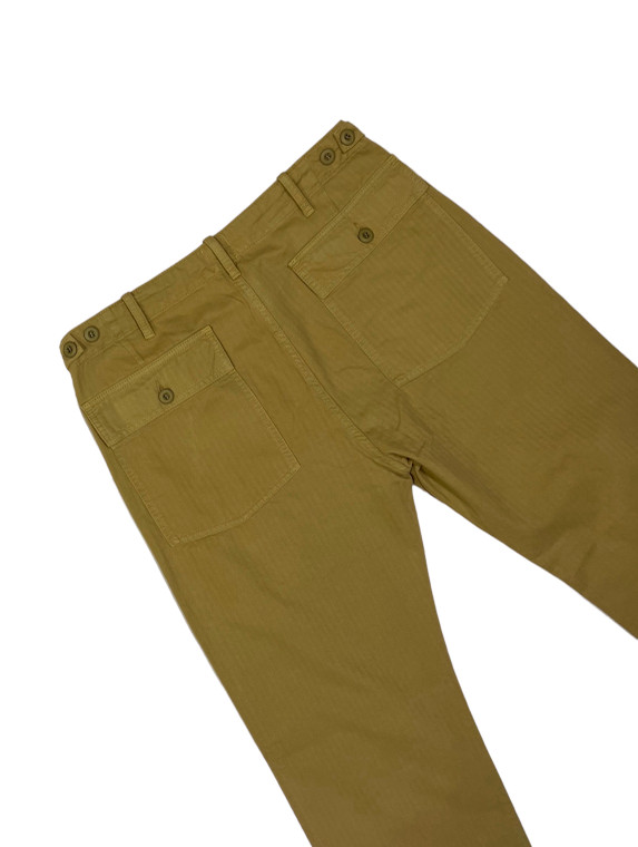 FATIGUE PANT Khaki Herringbone Straight Leg