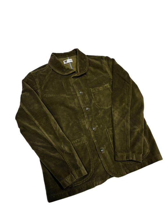 Shawl Collar Cord Jacket Olive - Tellason