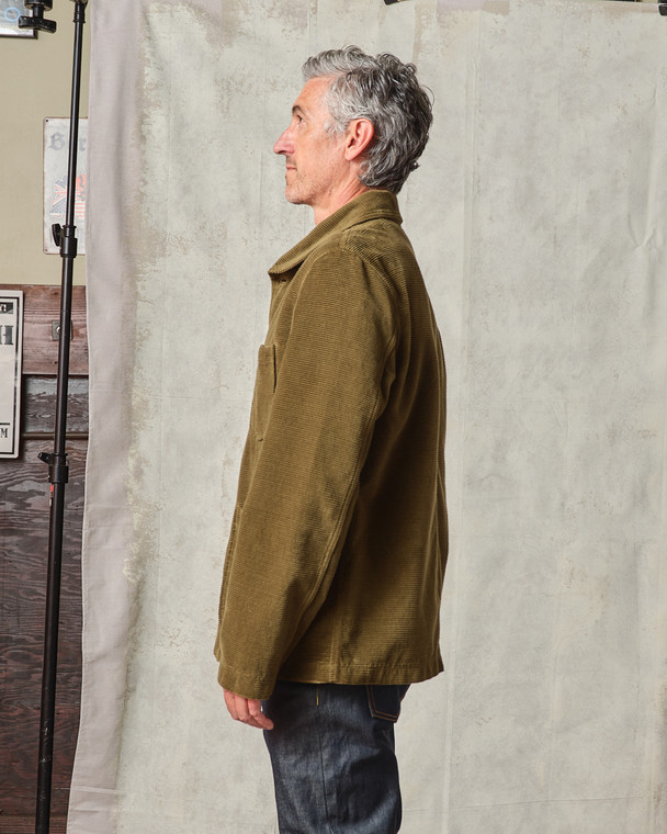 Shawl Collar Cord Jacket - Olive | Tellason