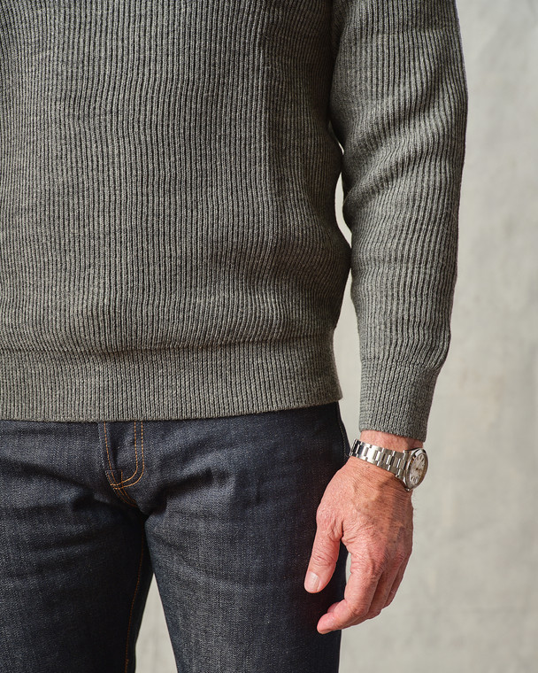Wool Crewneck Sweater (Grey) - Tellason