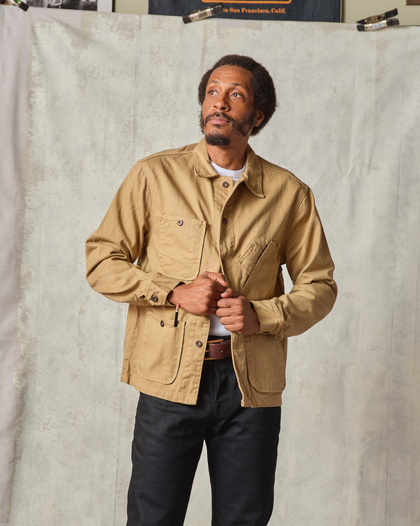 ジャケット・アウター YAECA melton wool coverall jacket Coverall Jacket - Garment Dyed British Tan - Tellason