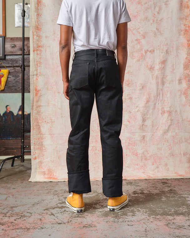 Fredy Wide Leg Selvedge Jeans Black 13.5 oz ~ Tellason