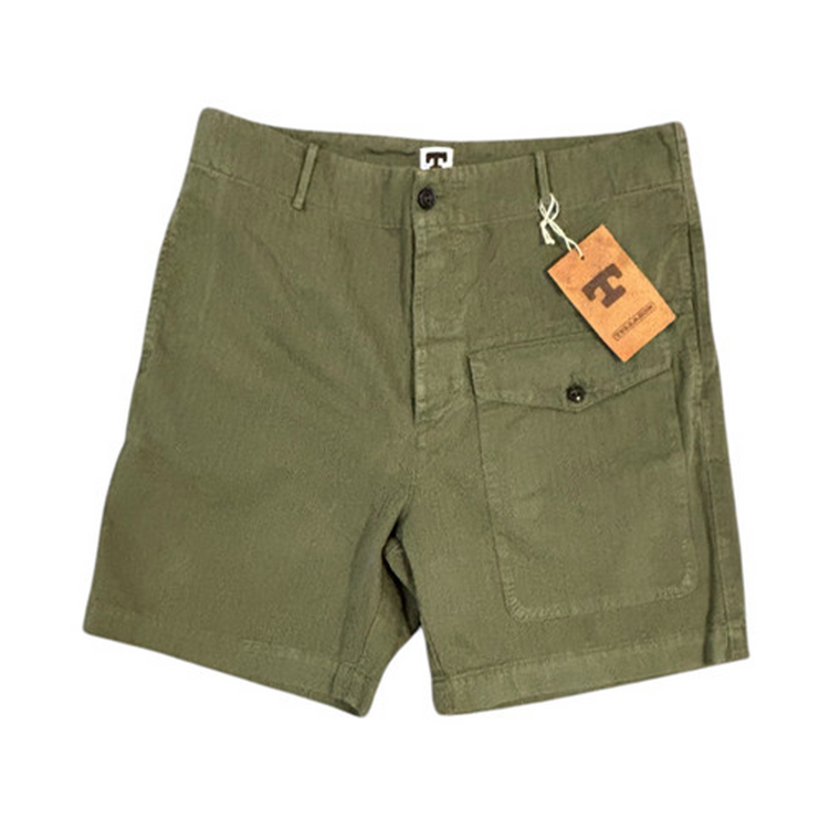 Ghurka Short- Olive Herringbone
