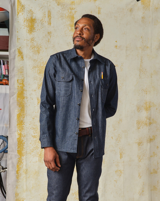 極美品★2024AW FRAMeWORK denimシャツ Clampdown 10oz Denim Shirt - Kurabo Denim | Tellason