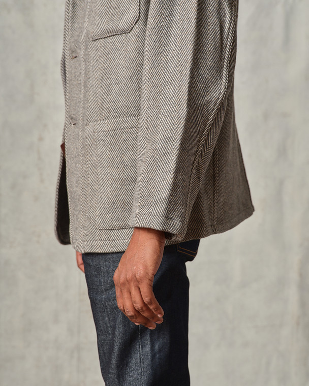 Herringbone Work Blazer - Tellason
