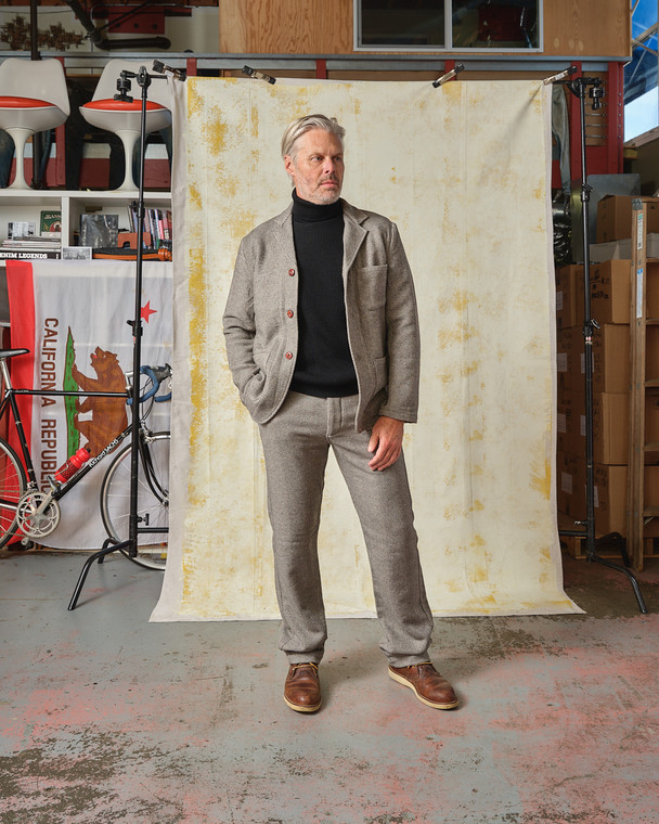 Herringbone Work Blazer - Tellason