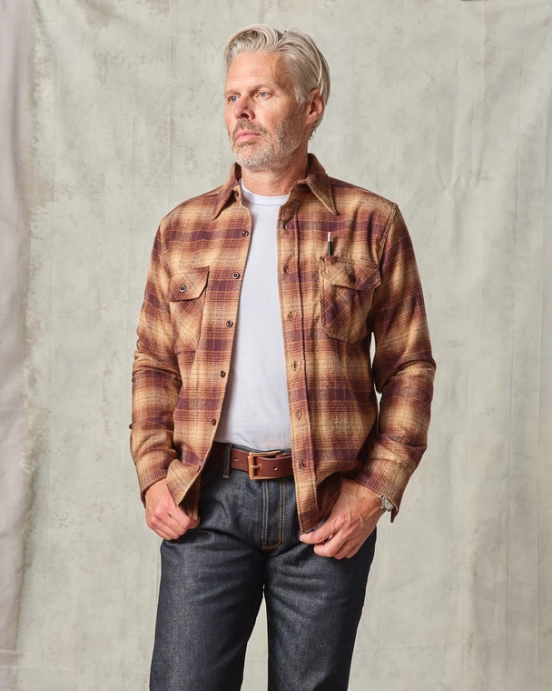 Clampdown Brown Plaid Flannel Shirt - Tellason