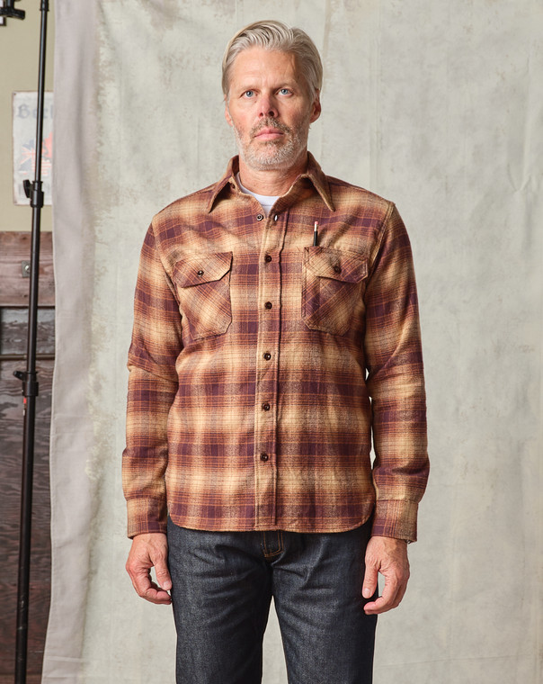 Clampdown Brown Plaid Flannel Shirt - Tellason
