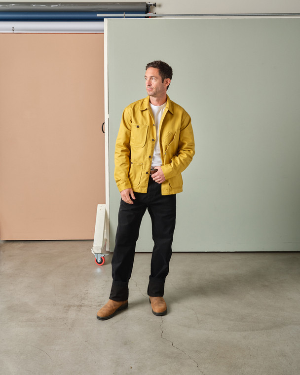 Coverall Jacket - Raw Denim Mustard | Tellason