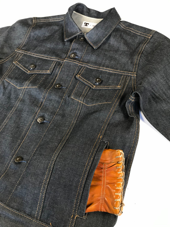 Burberry Raw Denim Trucker Jacket With Rose Cuffs in Blue for Men | Lyst