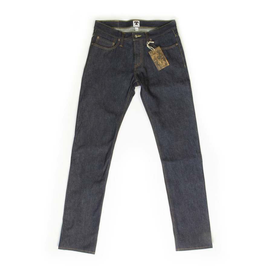 LADBROKE GROVE Slim Tapered Japanese Black Selvedge Jeans