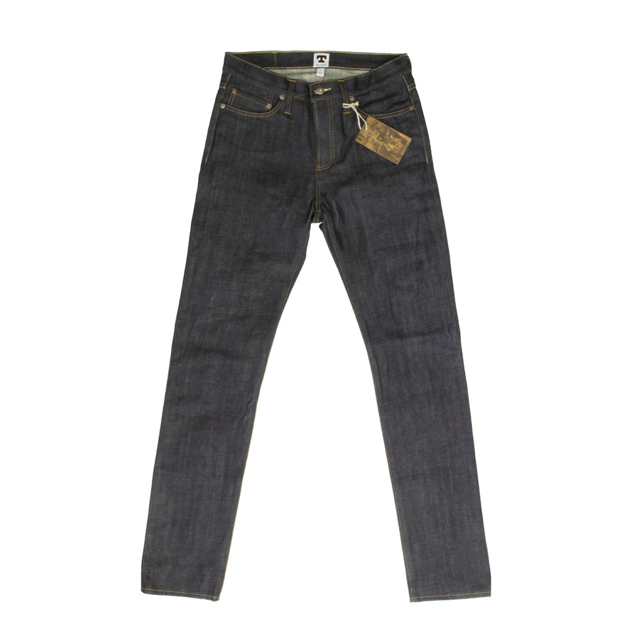 Elgin 12.5 oz. Mid Rise Slim Tapered Raw Denim Jeans | Tellason