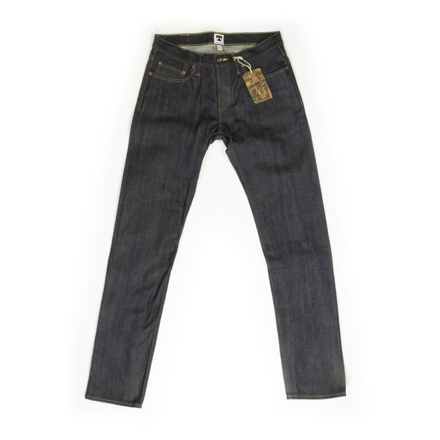 LADBROKE GROVE Slim Tapered Japanese Black Selvedge Jeans