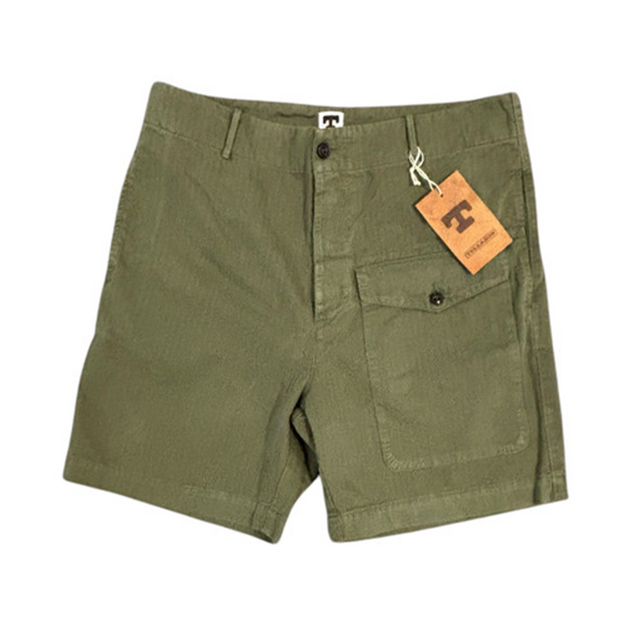 Ghurka Short- Olive Herringbone