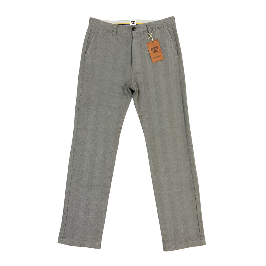 Herringbone Straight Leg Button Fly Pant