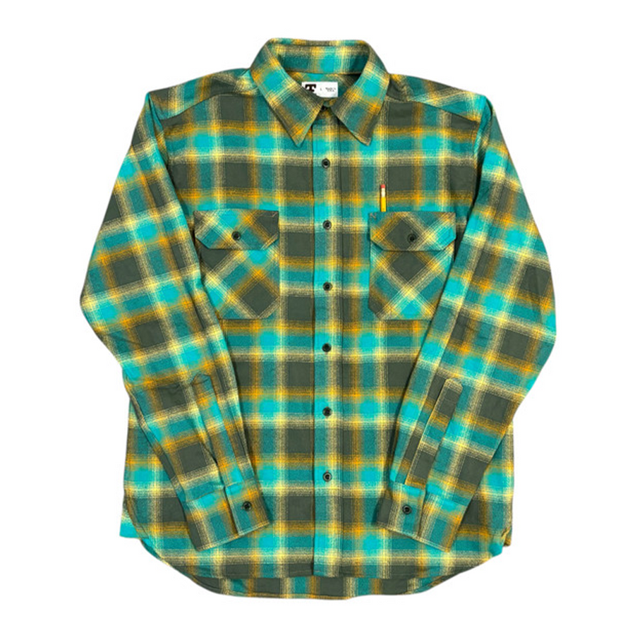 Clampdown Turquoise Plaid Flannel Shirt