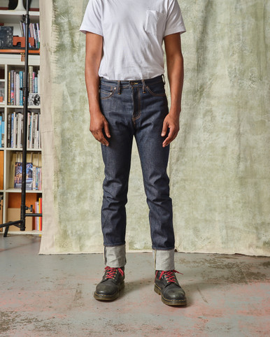 Elgin Slim Tapered Raw Denim Jeans 16.5 oz by Tellason