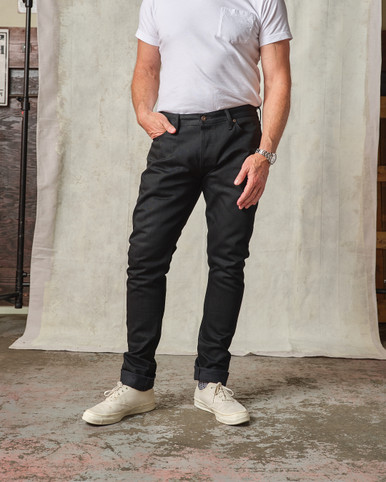 Tellason Ladbroke Grove - Slim Tapered Black Selvedge Jeans - 13.5 oz.