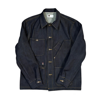 RRL Embroidered Jaspe Twill Coverall Navy/White | Cultizm