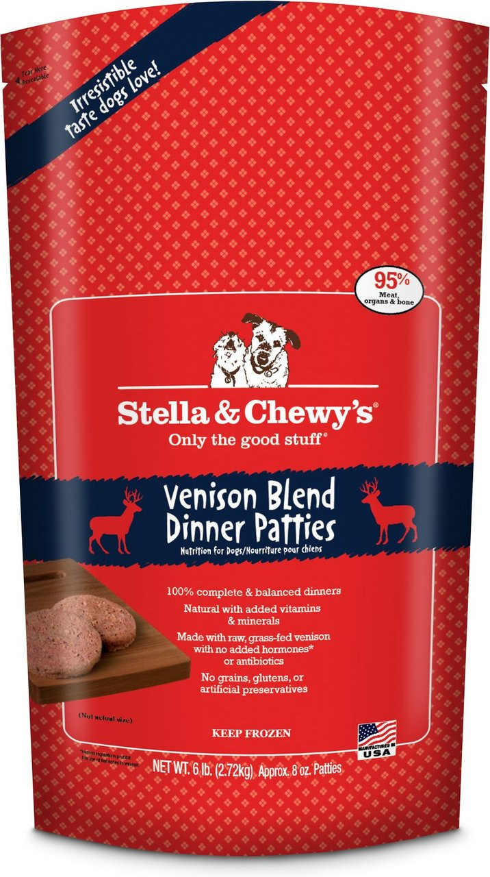 Stella Chewy S Venison Blend Dinner Patties Raw Frozen Dog Food