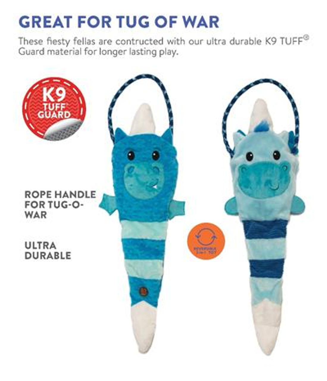 Outward Hound Tuggerz Unicorn Dragon Toy Blue Meat And Tater S Pet Pantry