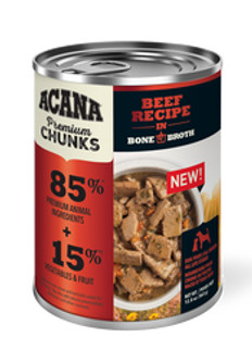 Acana Premium Chunks Beef Recipe in Bone Broth 12.8oz