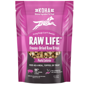 Raw Life Freeze-Dried Raw Bites Pork Entrée for Dogs 14oz Bag