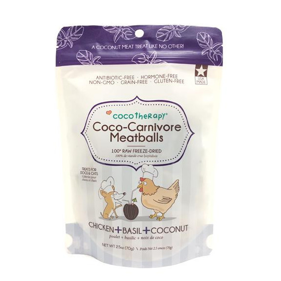 CocoTherapy Coco-Carnivore Meatballs – Chicken + Basil + Coconut