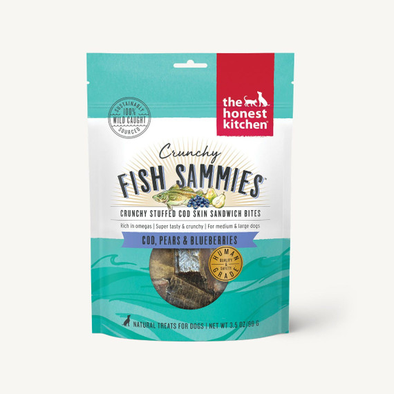 Honest Kitchen Crunchy Fish Sammies - Cod Stuffed with Pears & Blueberries