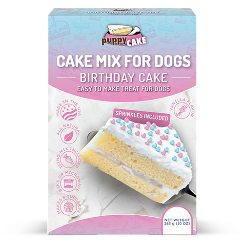 Puppy Cake Mix and Frosting- Birthday Cake with Sprinkles