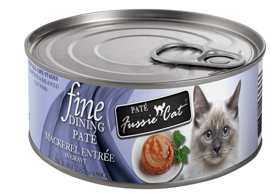 Fussie Cat Fine Dining - Pate - Mackerel Entree in gravy 2oz