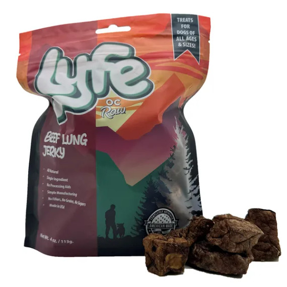 OC Raw Lyfe Beef Lung Jerky 4oz