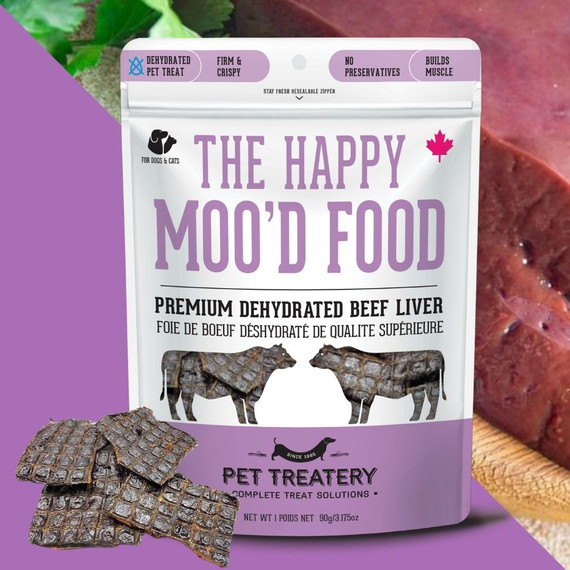 Happy Moo'D Food - Dehydrated Beef Liver Treats, 3.17 oz