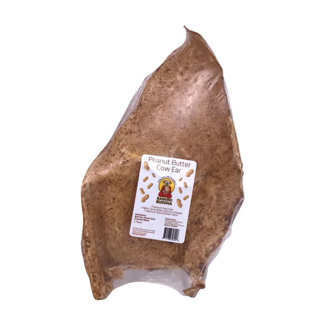 Barking Buddha Peanut Butter Cow Ears Wrapped