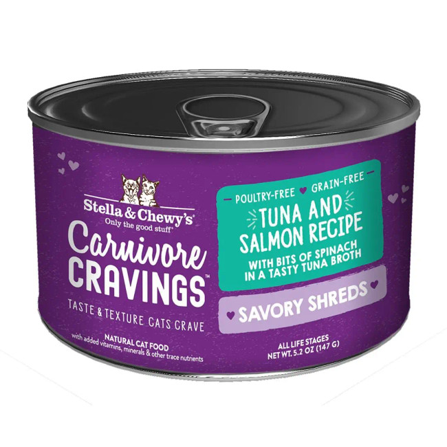 Stella & Chewy's Carnivore Cravings Savory Shreds Tuna & Salmon Recipe 5.2oz