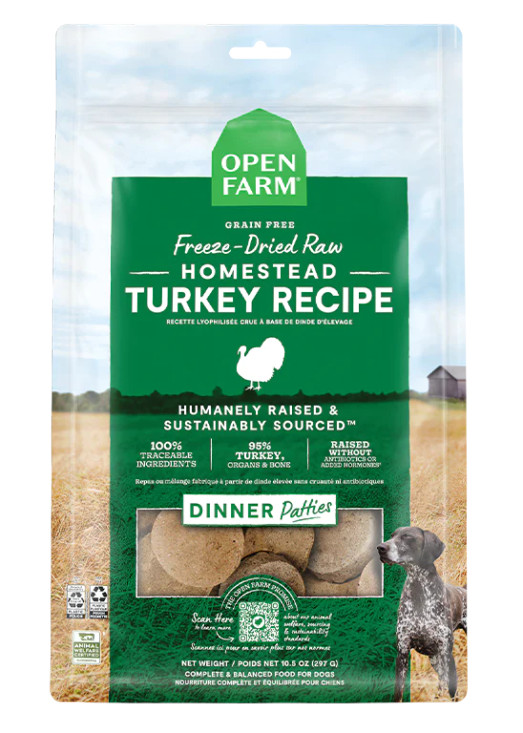 Open Farm Homestead Turkey Freeze Dried Raw Patties 