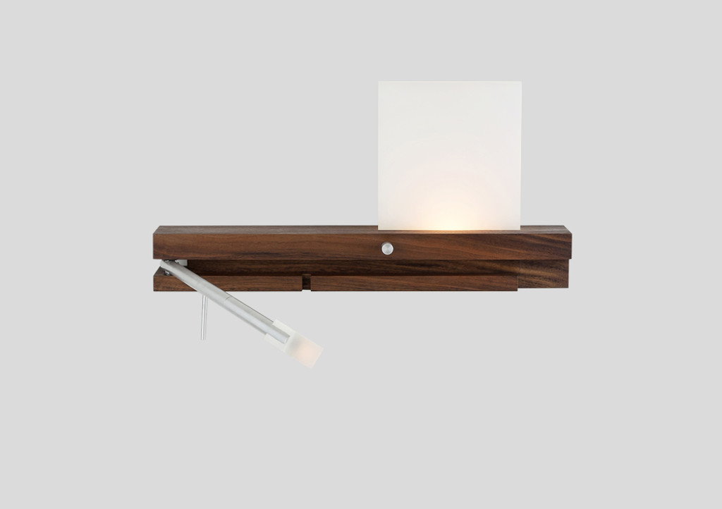 Levo, bedside sconce, walnut