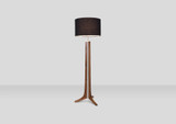 Forma, floor lamp, brushed aluminum, walnut, black amaretto