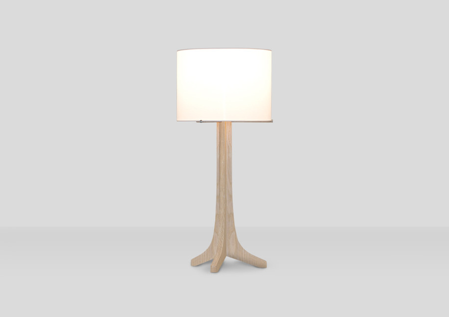 nauta, table lamp, white washed oak, white linen