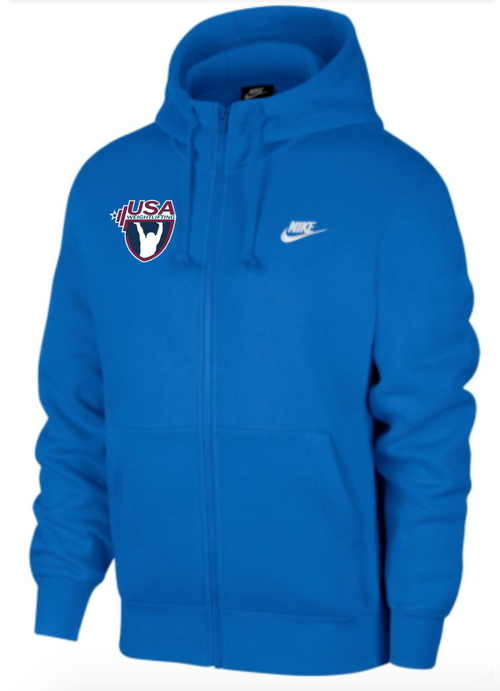 Nike Men's USAW Club Fleece Full Zip Hoodie - Royal