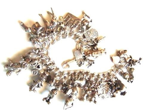 Sterling Silver Charm Bracelet Disney Mickey Mouse Mechanical