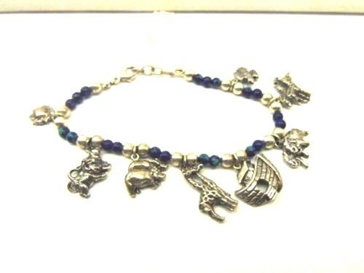 Azurite Bracelet with 925 Silver Spacers