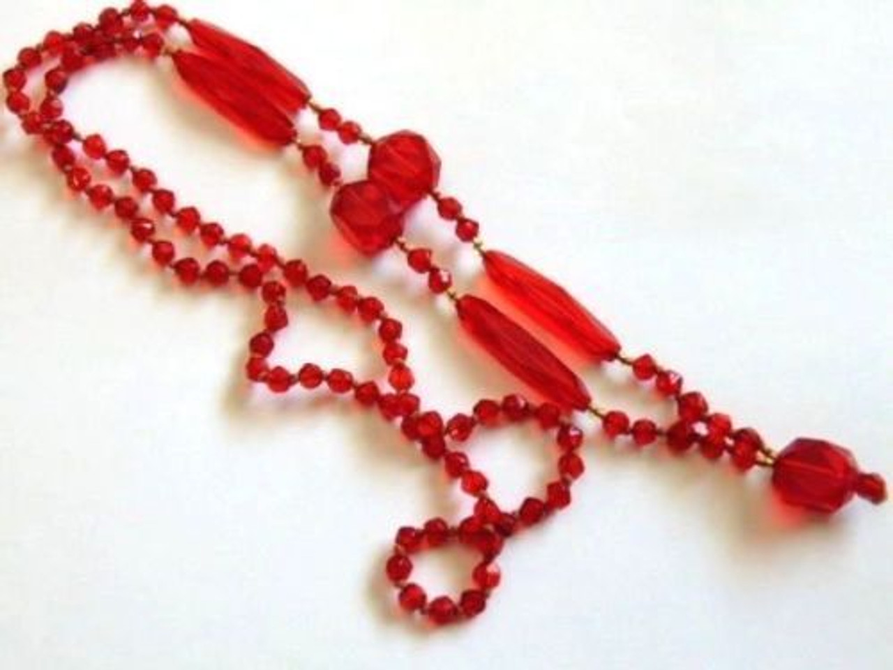 red glass beads