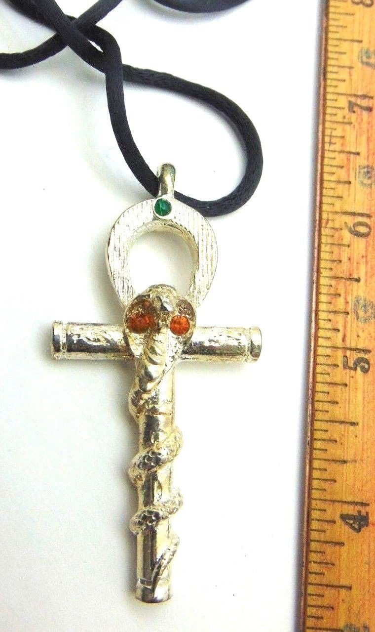 Asp Ankh Egyptian Pendant Necklace 