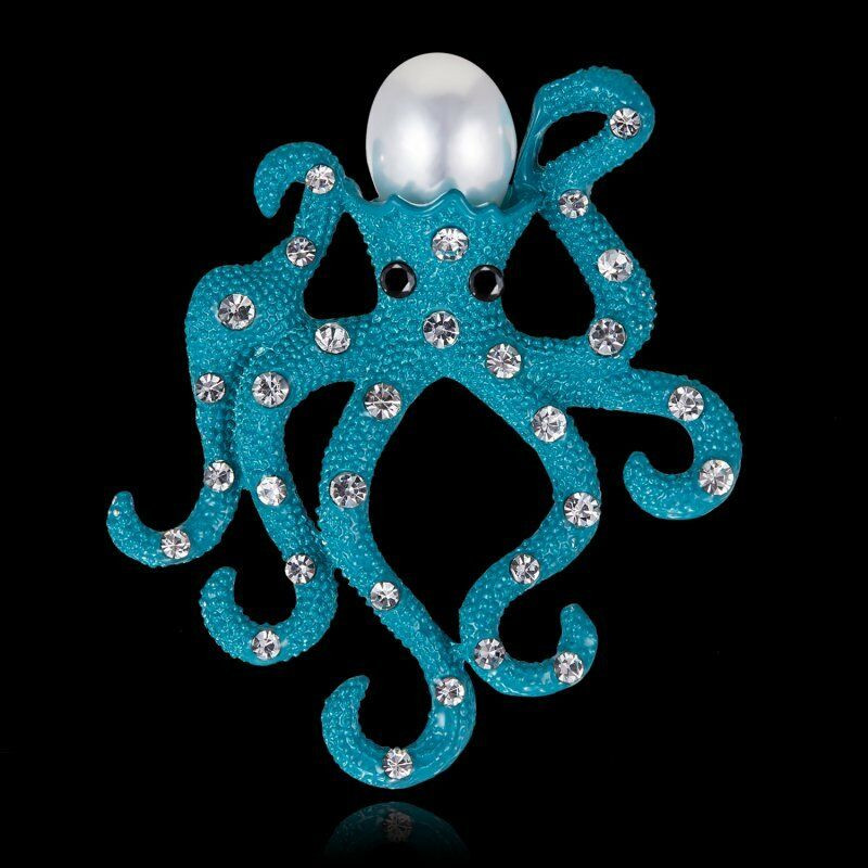 Octopus Pin Pendant Squid Deep Blue Sea Brooch Kraken