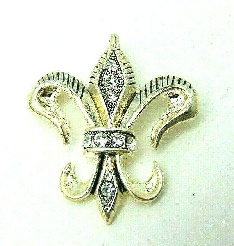 Sterling Silver Fleur De Lis Cross Brooch Pin - .925 Silver Jewelry, Elegant Lapel Pin (Comes In Velvet Box)